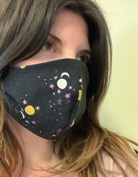 Adult Face Mask Moon + Stars